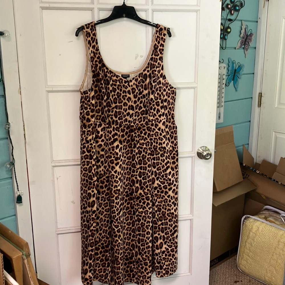 Torrid Leopard Sweetheart Skater Midi Dress NWT 3x